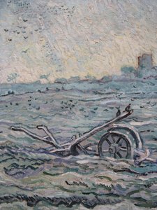 Champ enneigé avec une herse - Vincent van Gogh